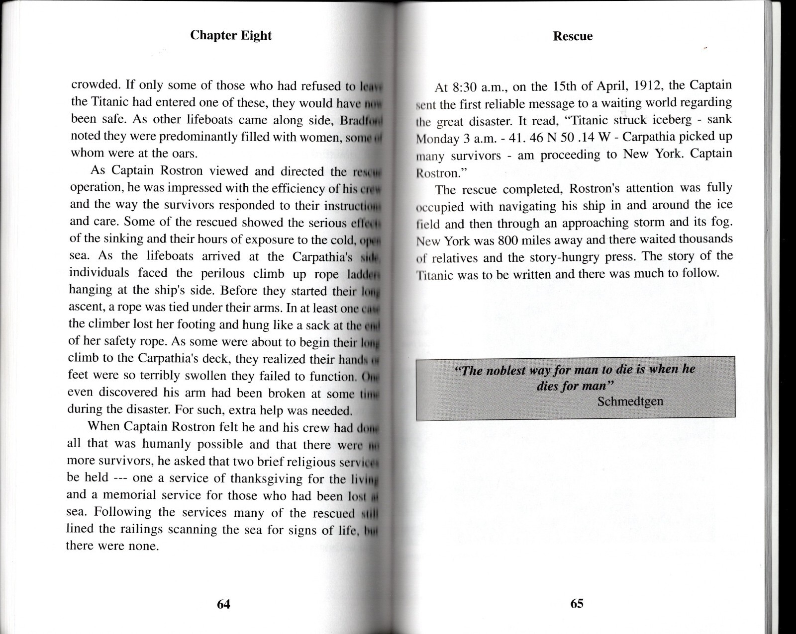 The TITANIC TRAGEDY Arnot P. McIntee 84 pages Clear and Descriptively written