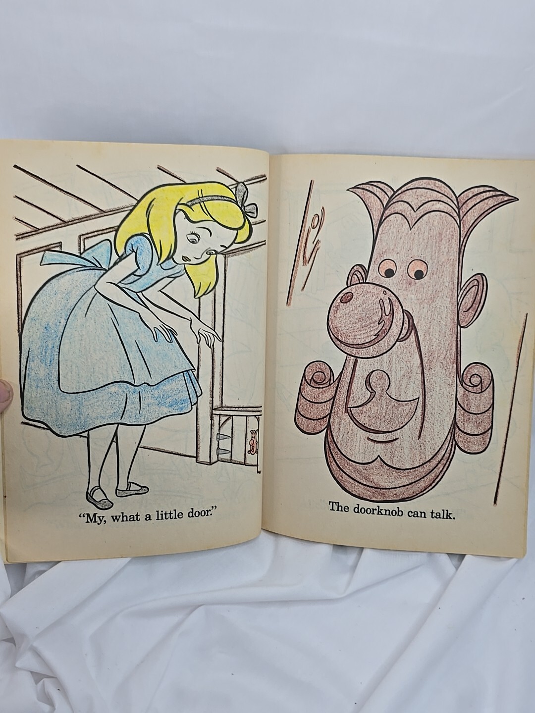 Alice In Wonderland Coloring Book Walt Disney Has Pages Colored In Vintage