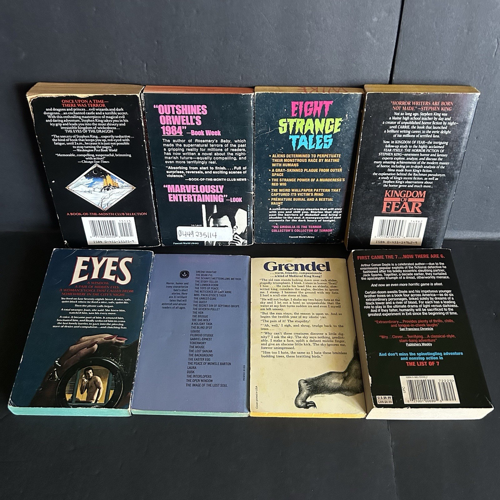 Horror Book Lot x 8 Vintage Mass Market Paperbacks Various Titles as Shown