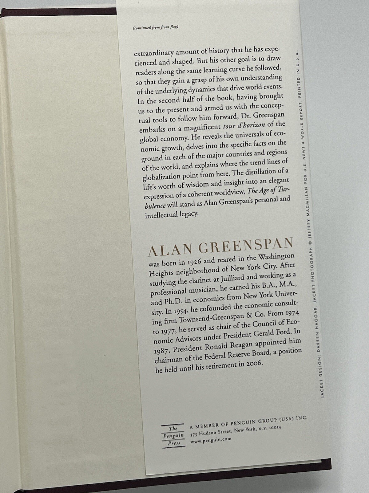 The Age of Turbulence; Adventures in a New World by Alan Greenspan; 1st Edition