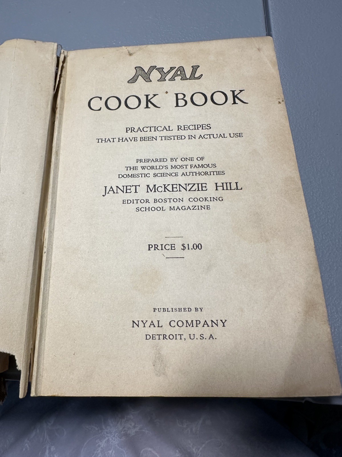 Vintage Cookbook 1916 Nyal Practical Recipes Janet McKenzie original, well worn