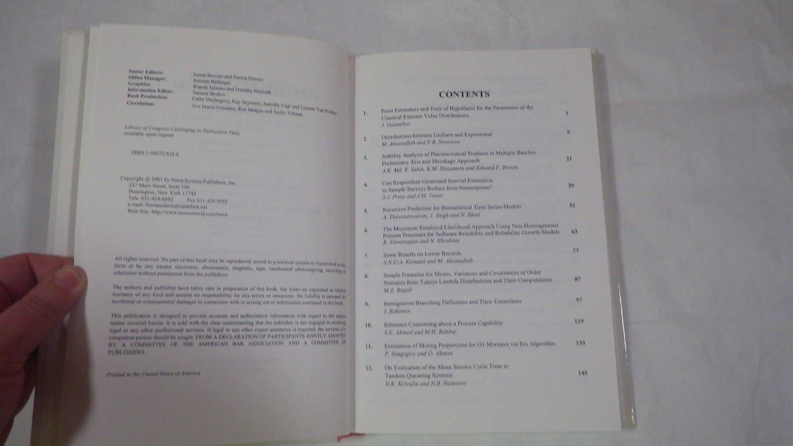 Applied Statistical Science: No.5 by SK Sarkar (Hardcover)