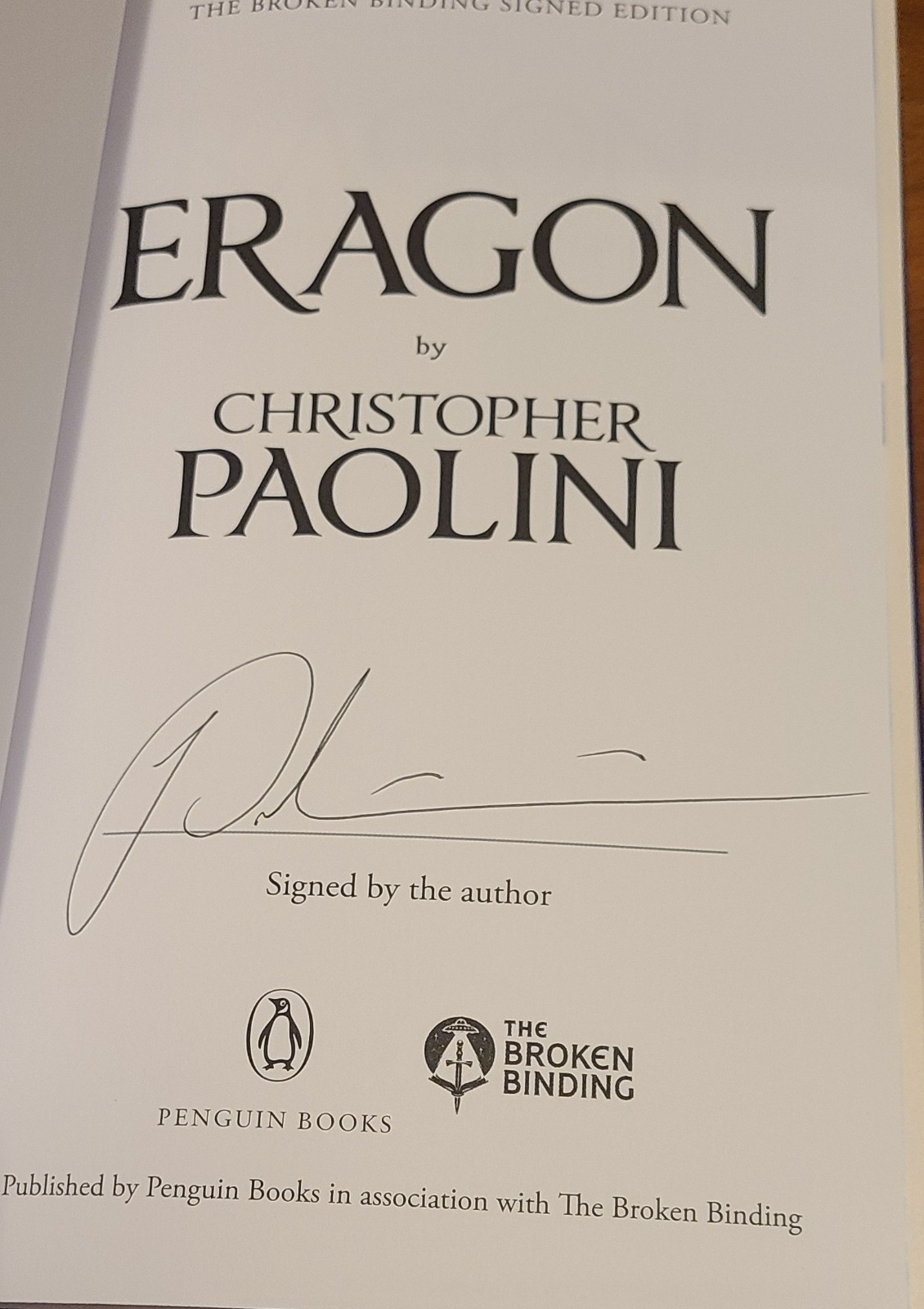 SIGNED Murtagh + The Inheritance Cycle – The Broken Binding