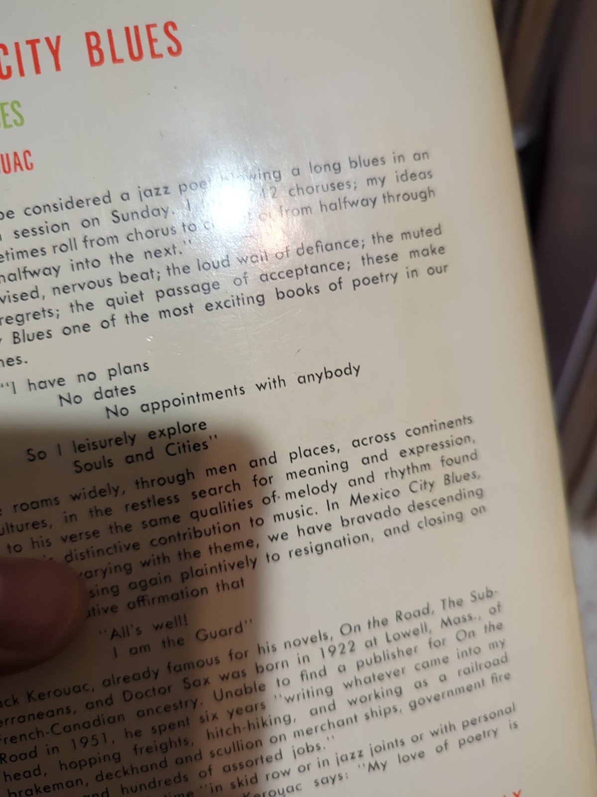 Mexico City Blues Review Copy 1st Printing Trade PB With Slip 1959 Grove Press