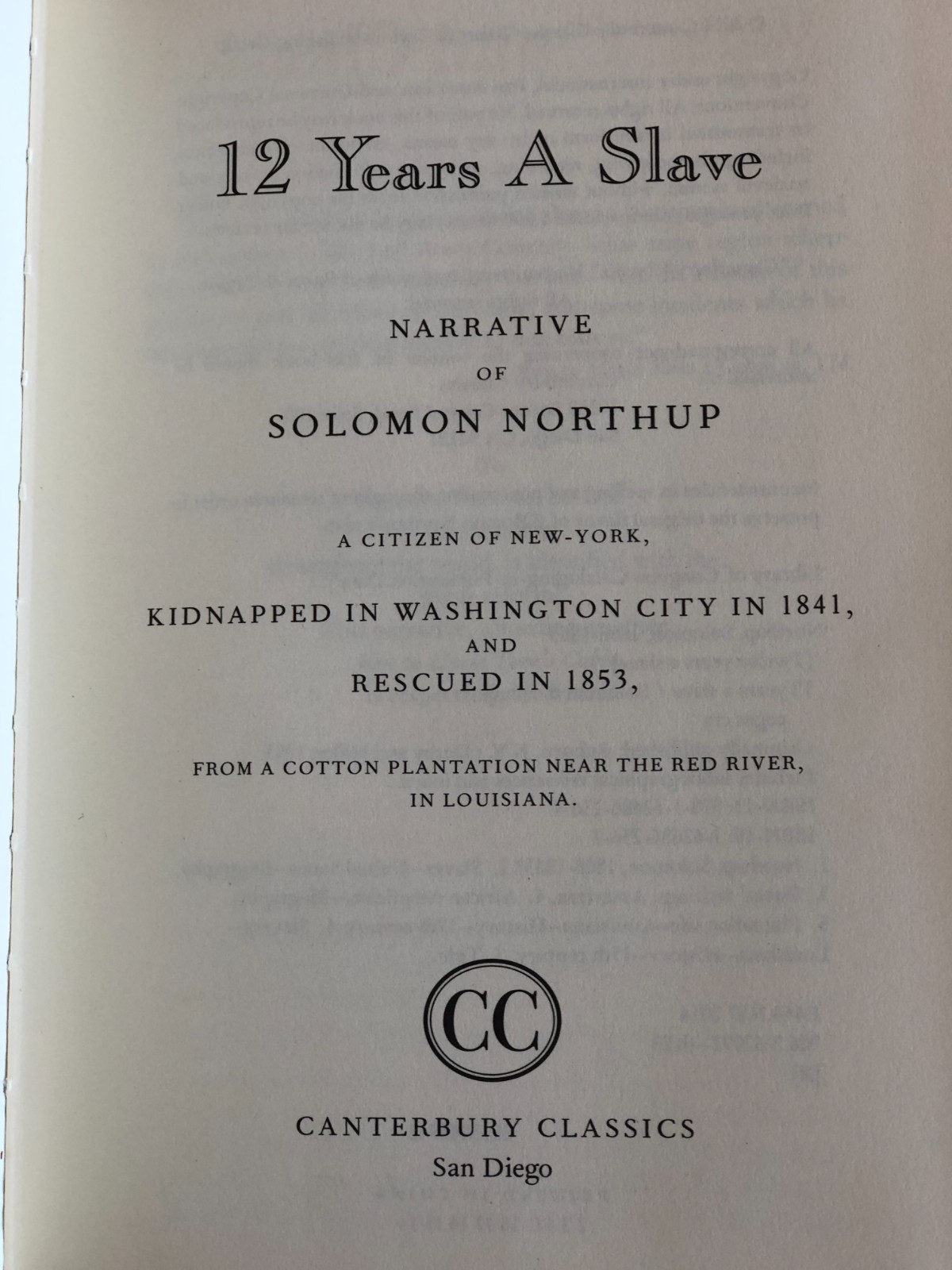 12 TWELVE YEARS A SLAVE by Solomon Northup Faux Leather Bound 2014 SCARCE