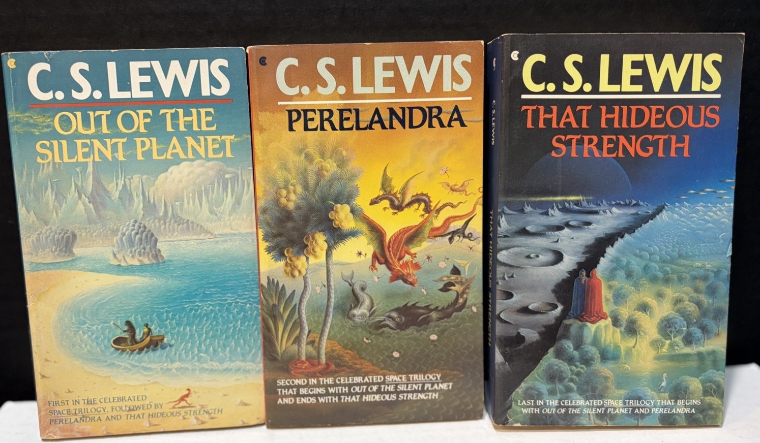 Vintage 1980’s „THE COSMIC TRILOGY“ by C. S. Lewis 3 Volumes Complete