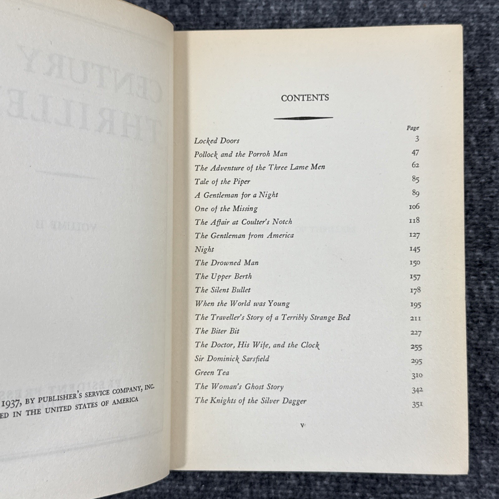 Antique Century of Thrillers Book Lot Vol 1 & 2 President Press 1937