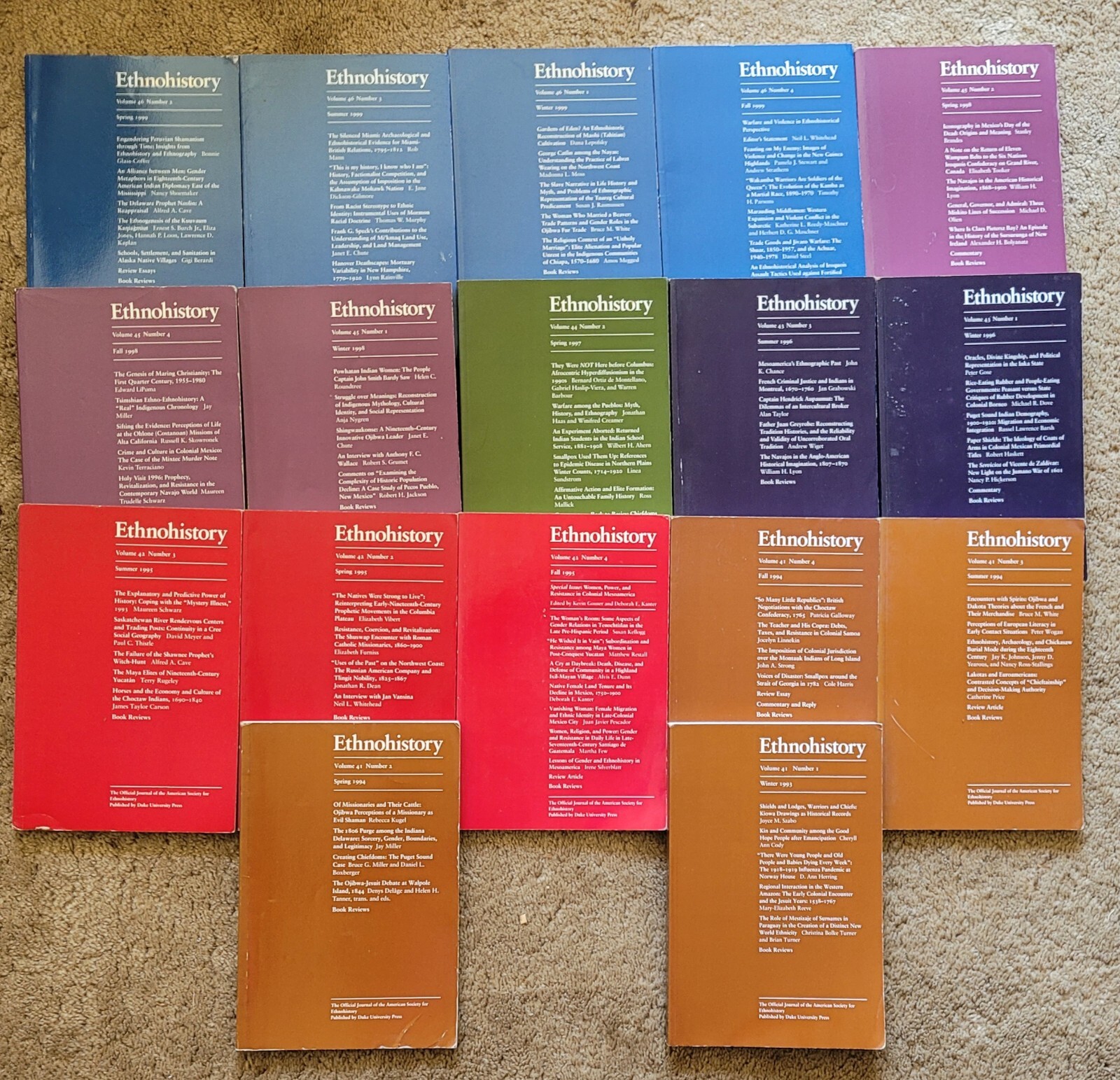 Ethnohistory (17 volumes) Duke University Press (1993-1999) #2