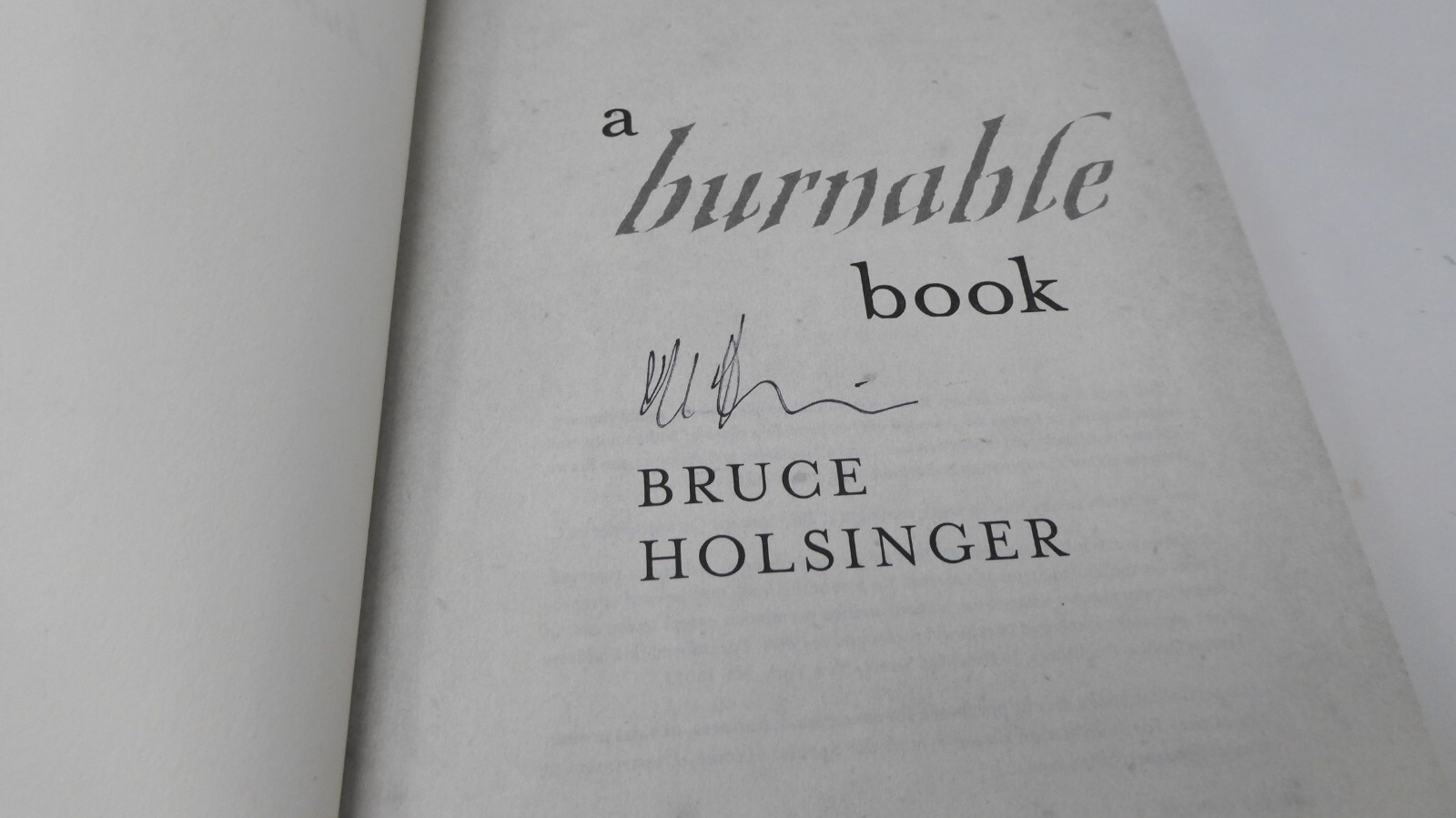 *SIGNED* A Burnable Book : A Novel by Bruce Holsinger (2014, Hardcover)