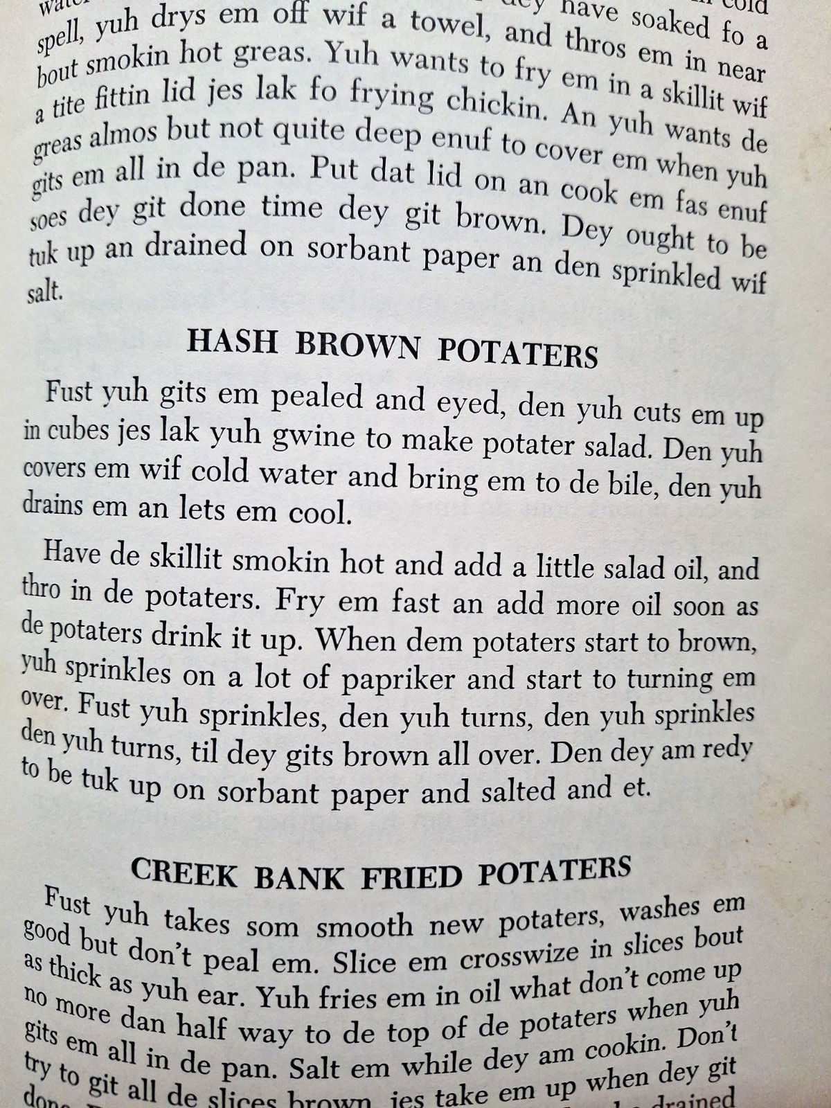 Suzy’s & Judy’s Humorous Cookbook / African-American Dialect Cookbook 1954
