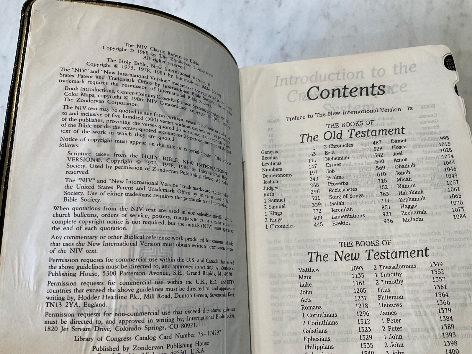 NIV Classic Reference Bible 1988 Top Grain Genuine Leather Text 1984