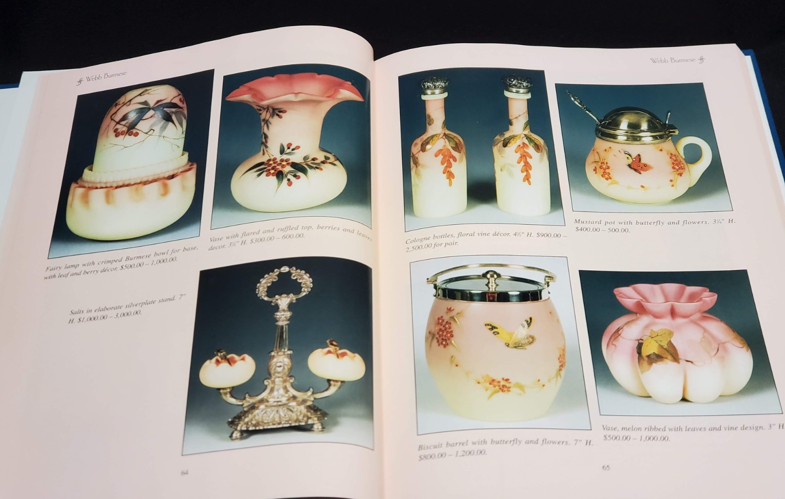 Mt. Washington Art Glass, Webb Burmese ID Value Guide Book HB 2003 Betty Sisk