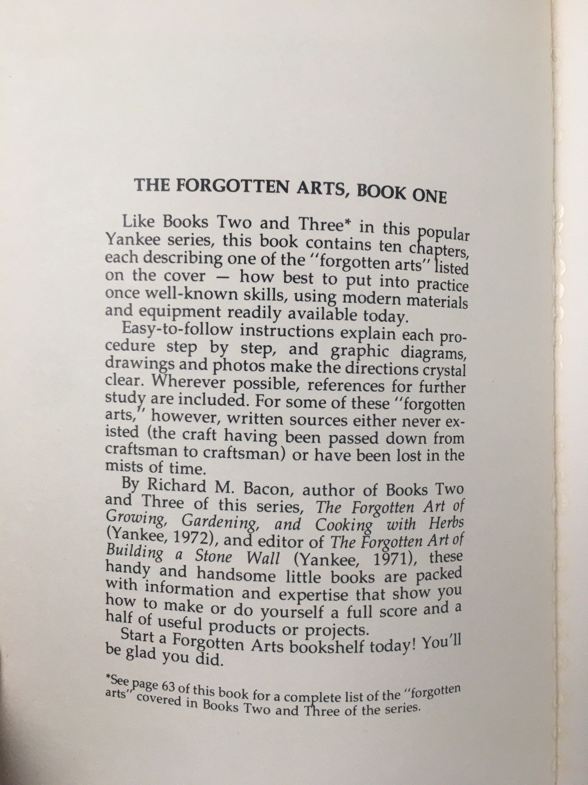 The Forgotten Arts Yesterday’s Techniques Set 4 Books Yankee 1979 2nd Printing