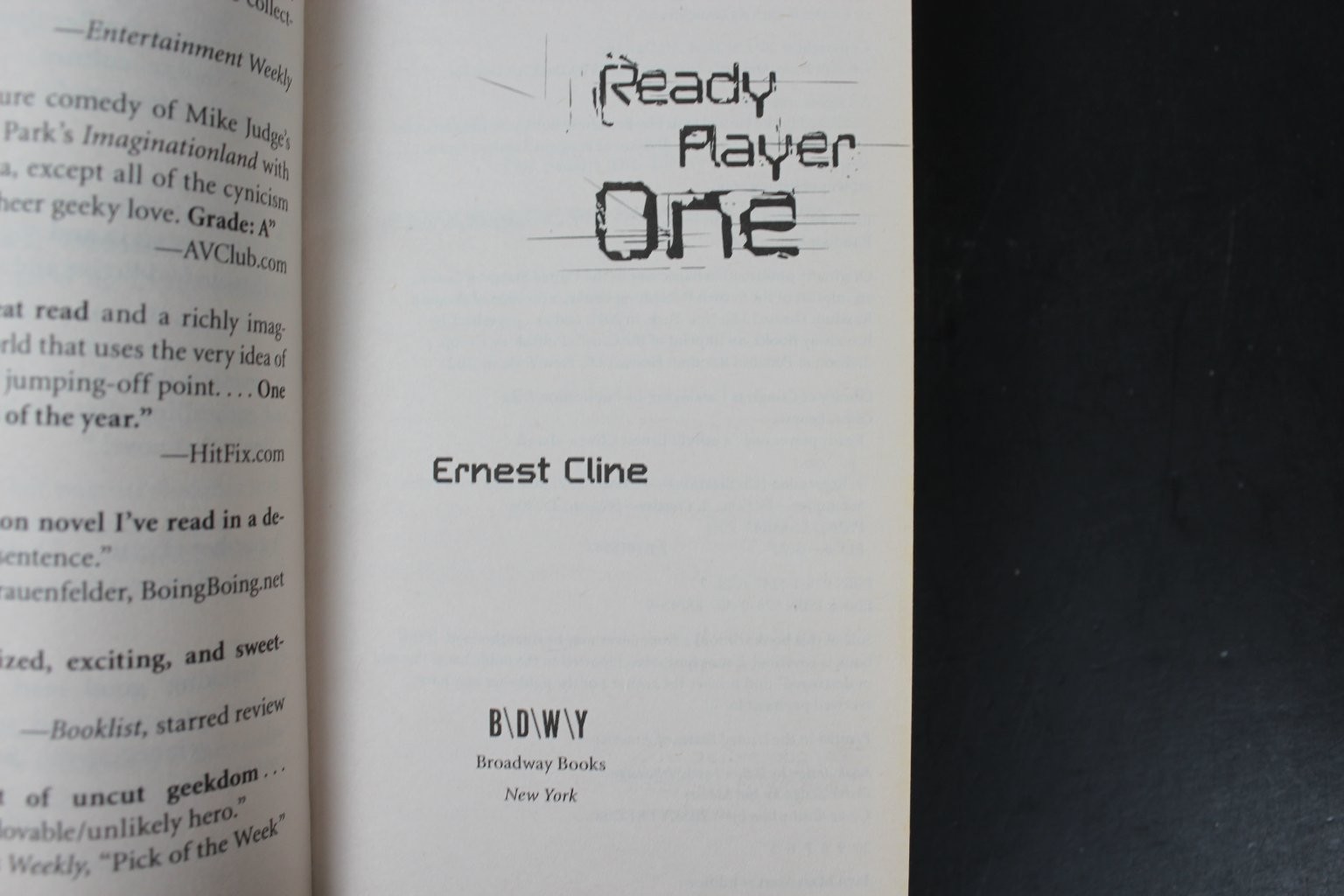 Ready Player One Ernest Cline 2017 Movie Tie-In Edition Sci-Fi Broadway Books PB