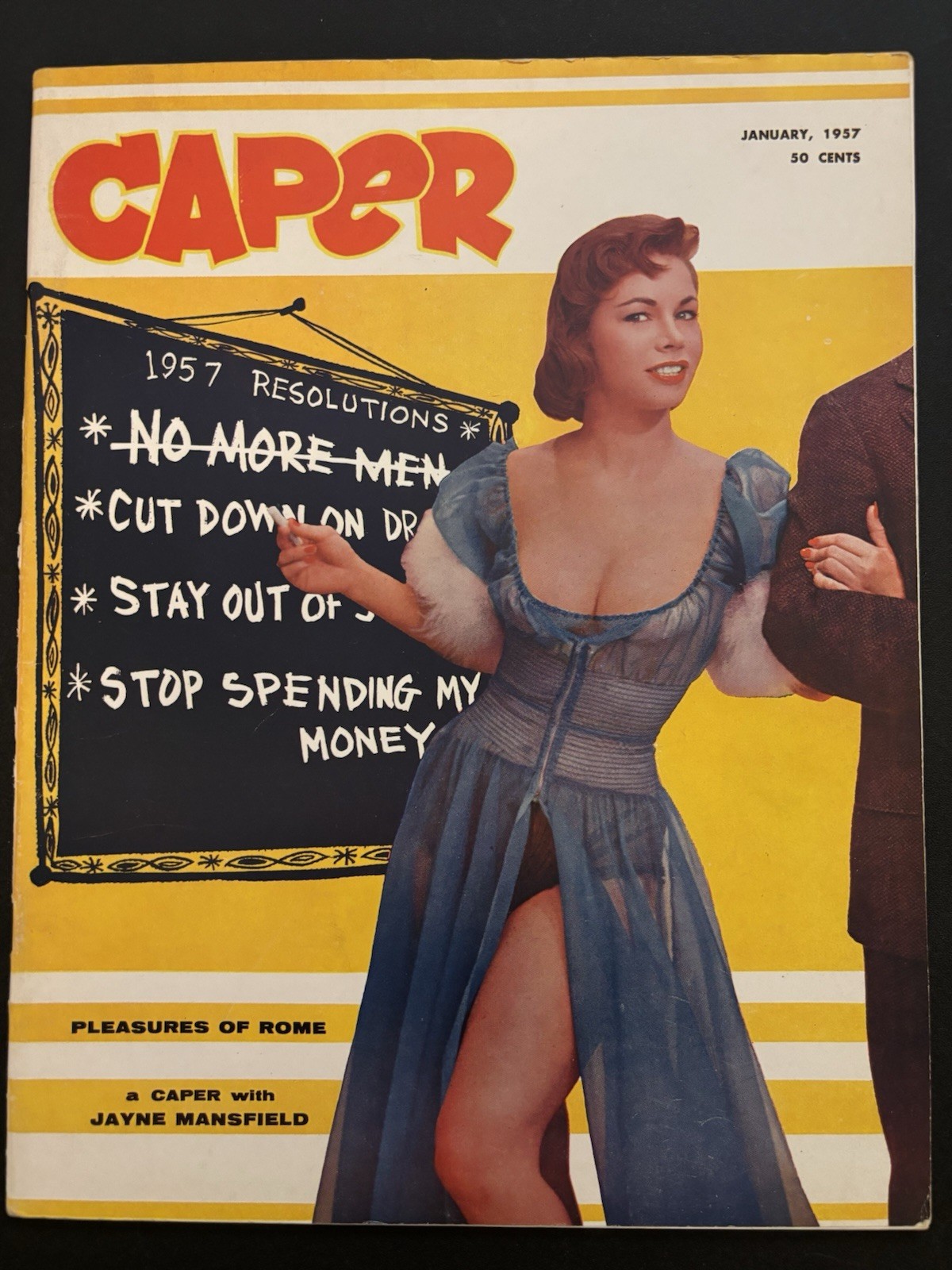 Caper Magazine January 1957 Vol 1 #4 Jayne Mansfield Betty Page Pinup Vintage