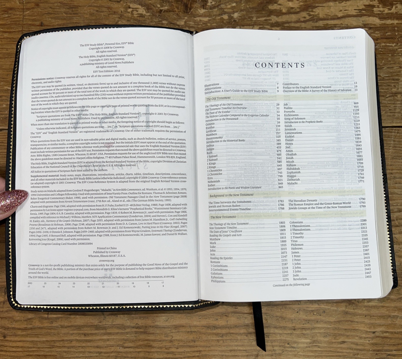 Crossway ESV Study Bible Black ABBA Genuine Leather USA Print 2008