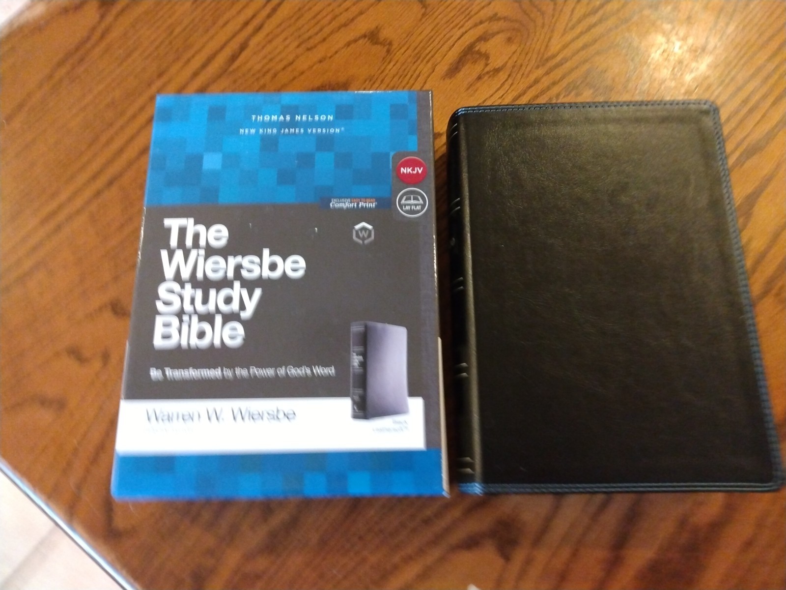 NKJV Wiersbe Study Bible ~ Retail $89.99~Black Leathersoft red letter