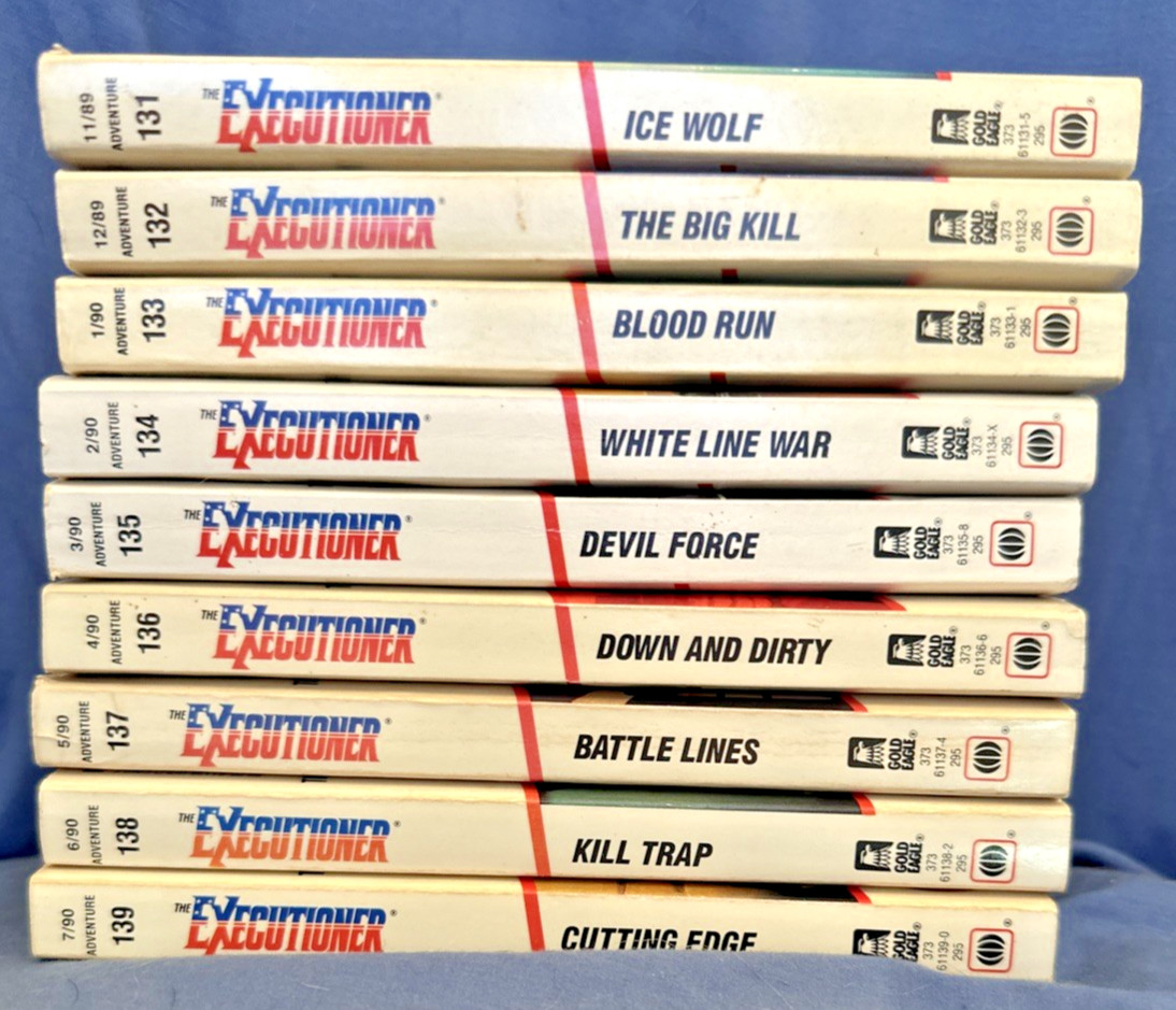Don Pendleton THE EXECUTIONER Bolan Lot of 9 #131 – #139 Action Paperbacks GOOD