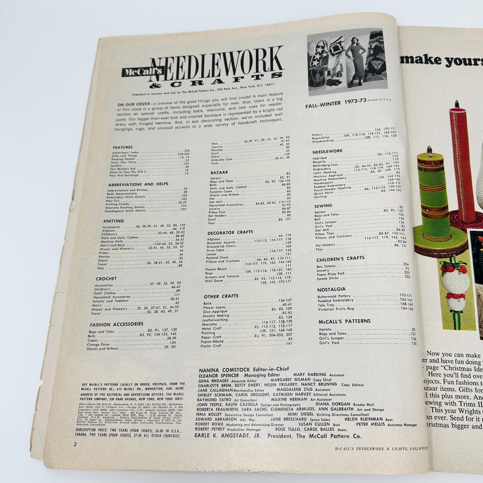 Vintage MCCALL’S NEEDLEWORK & CRAFTS 1972-73 Knitting Crochet Dresses Rugs Hats
