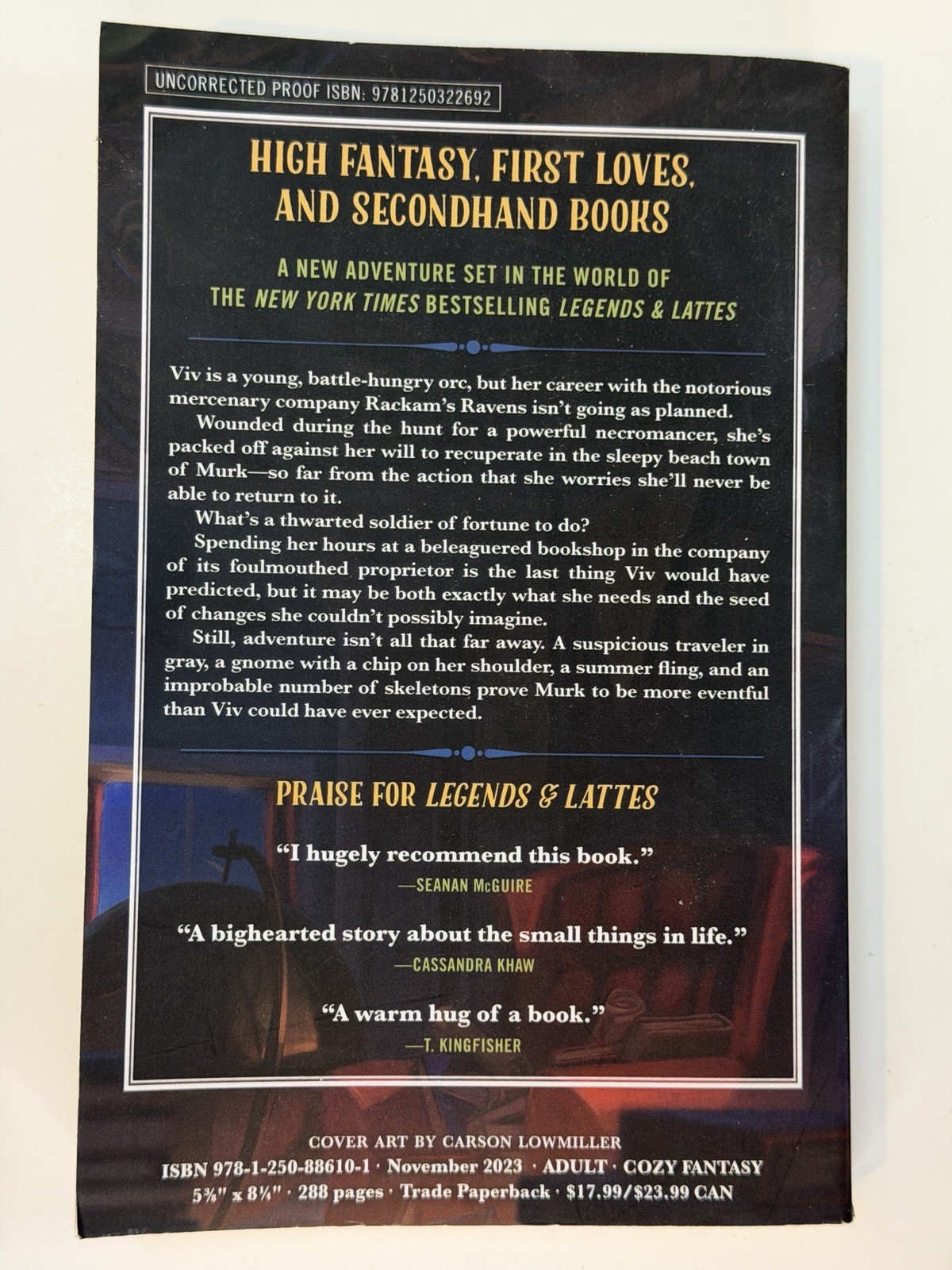 Rare Uncorrected ARC Bookshops & Bonedust Travis Baldree TOR Cozy Fantasy 📖