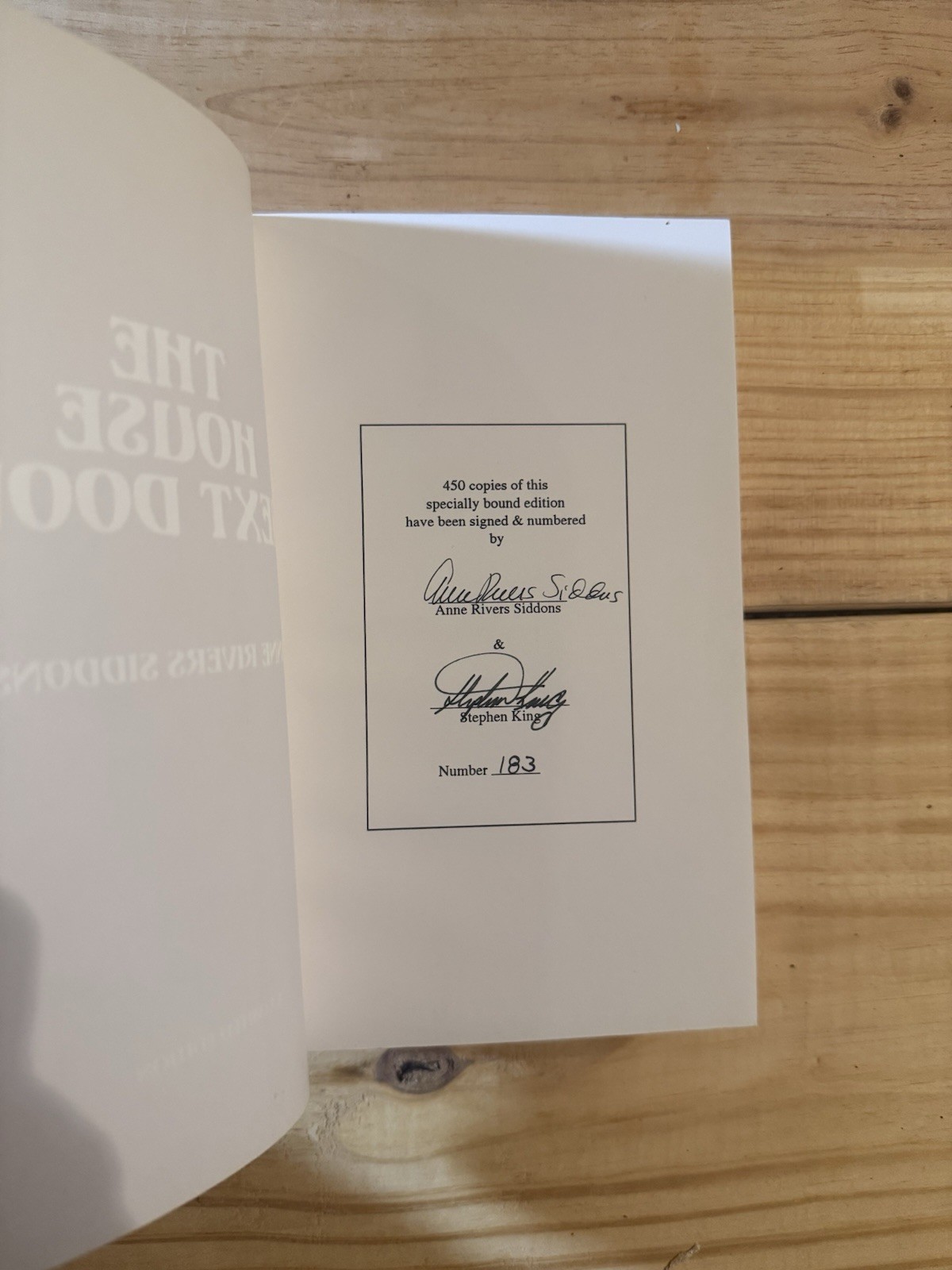 DEFECTIVE The House Next Door Limited Edition Signed by Stephen KingAnne G3D