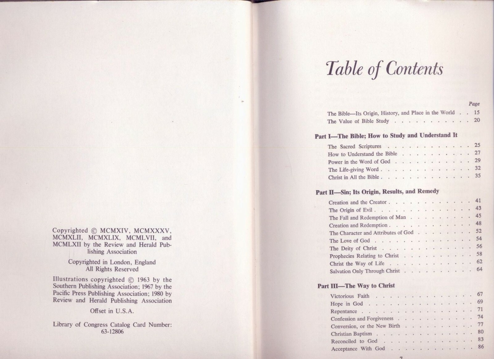 BIBLE READINGS FOR THE HOME – LARGE 572 PAGES, BEAUTIFUL COLOR PLATES, ©1980