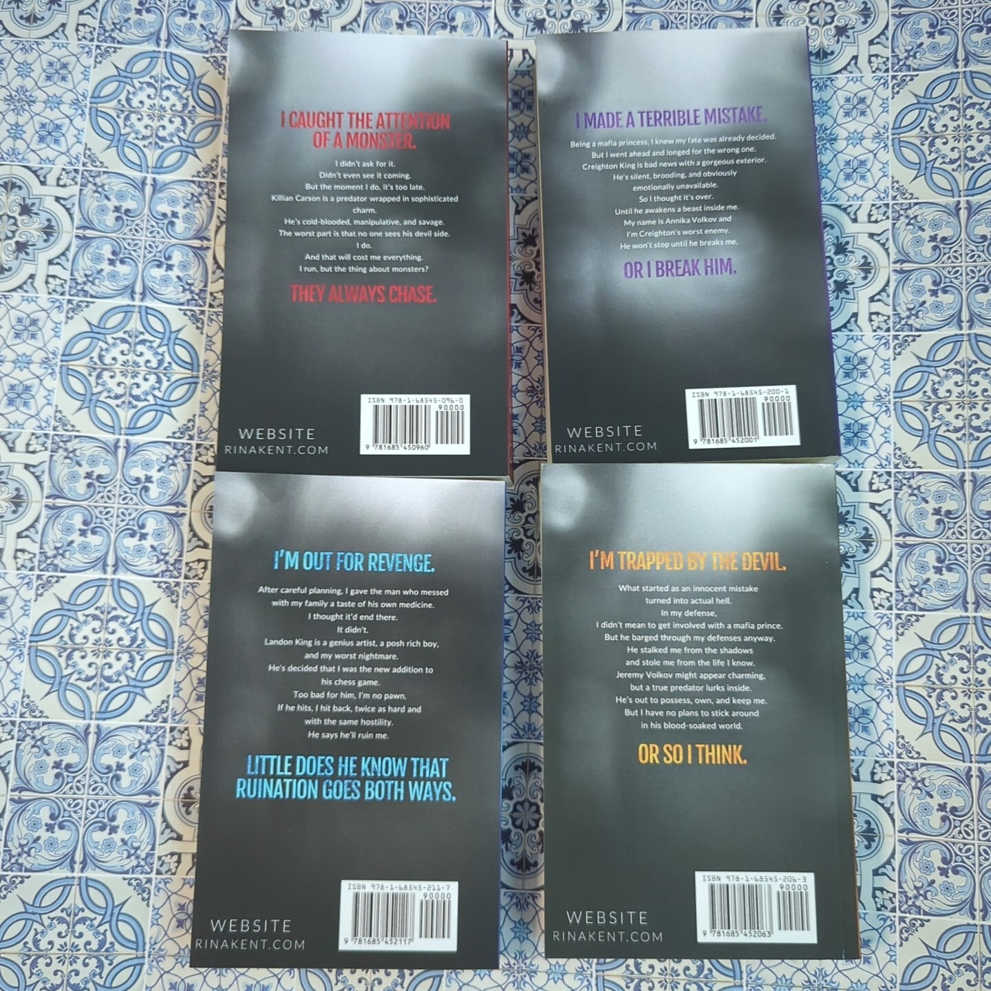 Rina Kent Legacy of Gods OOP Model Paperback (Malice Pain Wrath Ruin)