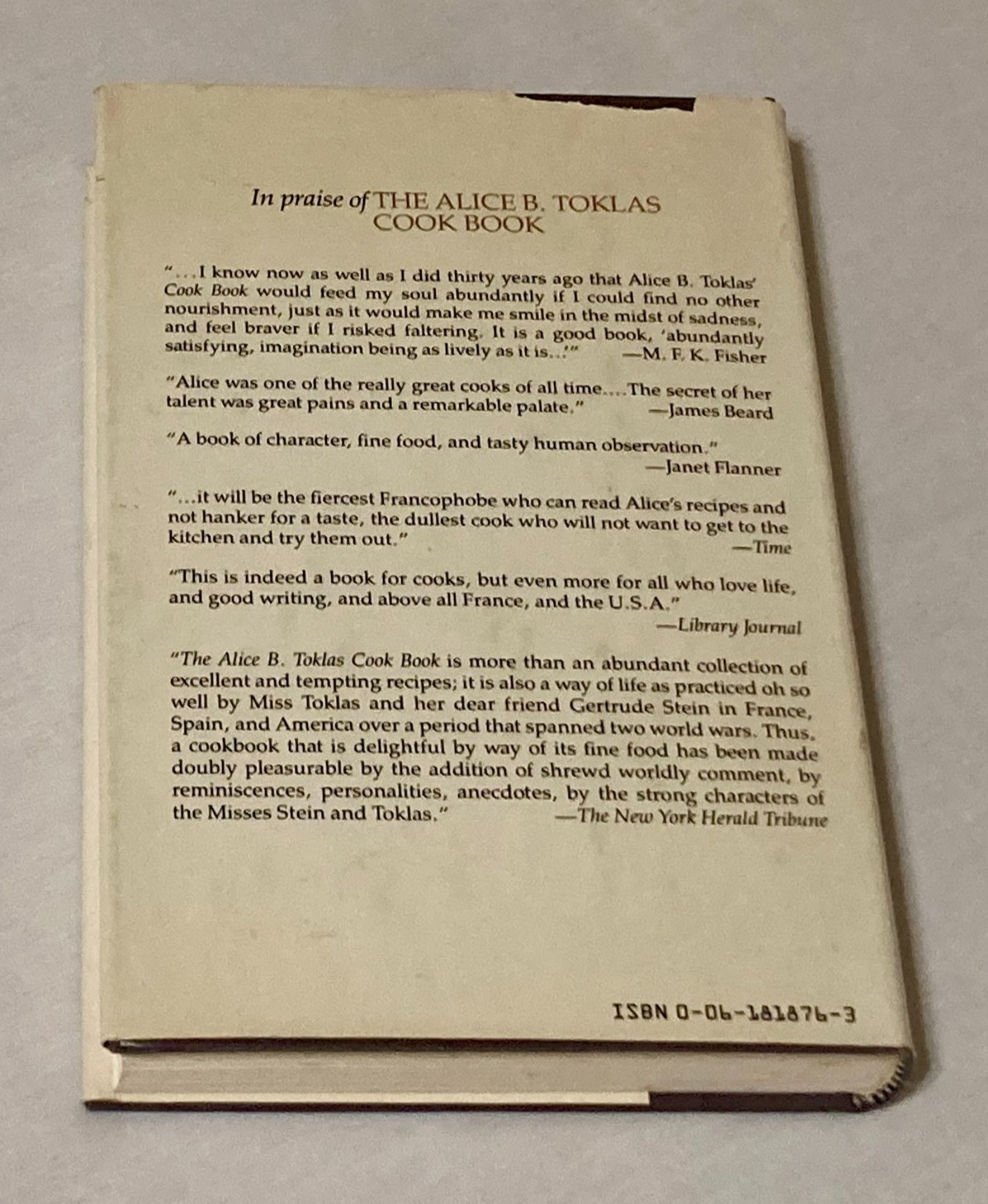 The Alice B. Toklas Cook Book – Hardcover by Alice B. Toklas