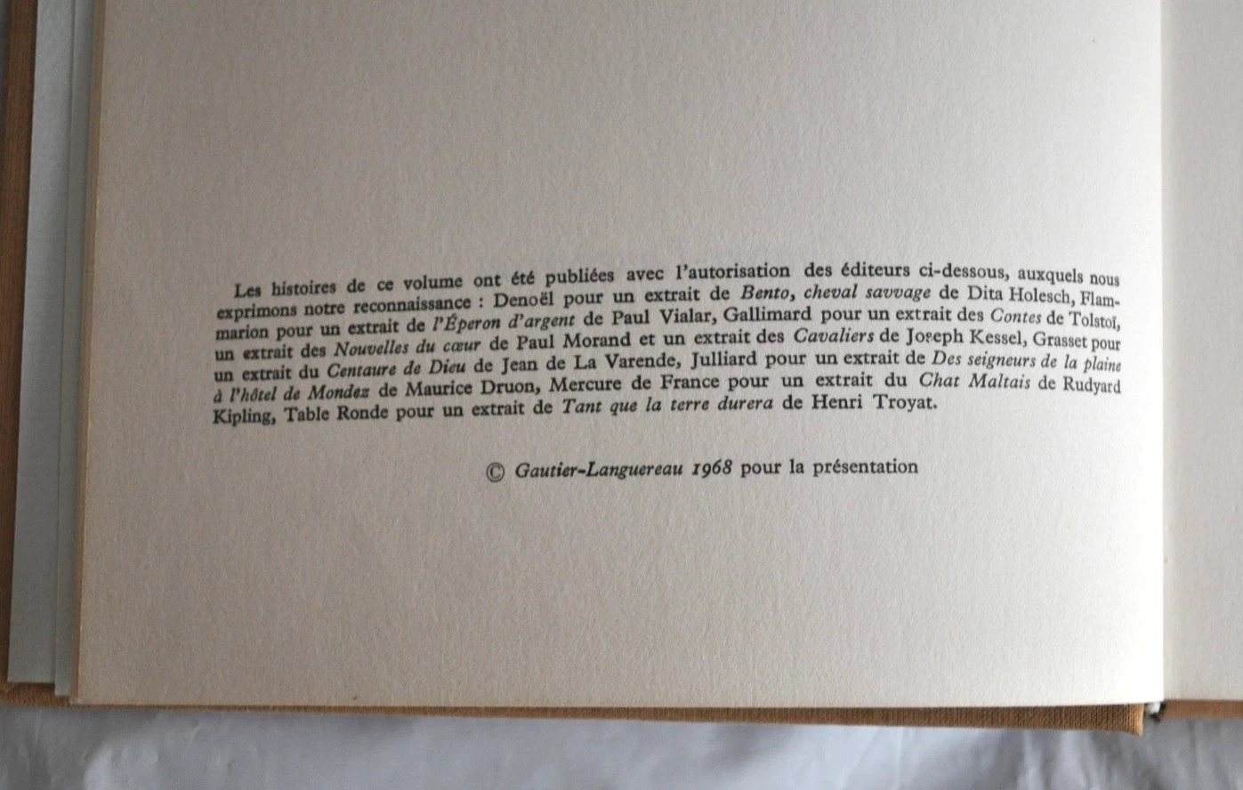 French Edition Belles Histoires de Chevaux Beautiful Horse Stories Book 1972