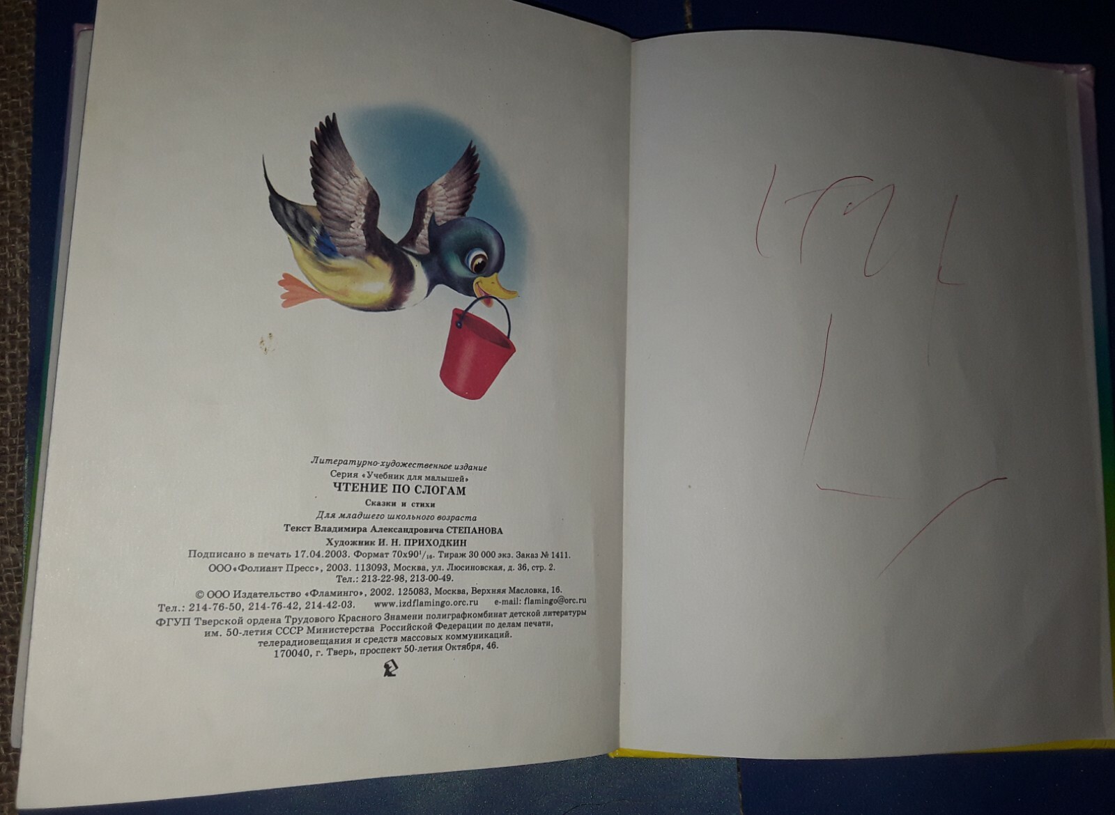 Russian Kids Illustrated Book Textbook for toddlers Stepanov reading syllable