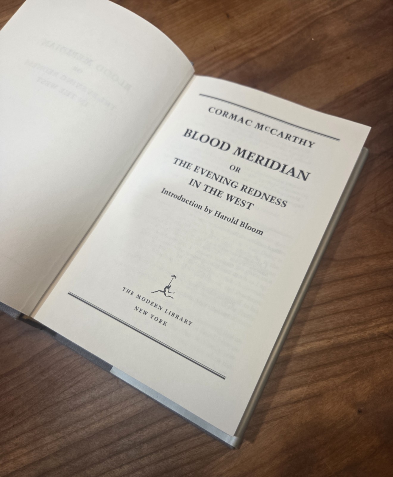 Blood Meridian by Cormac McCarthy Modern Library Edition Hardcover