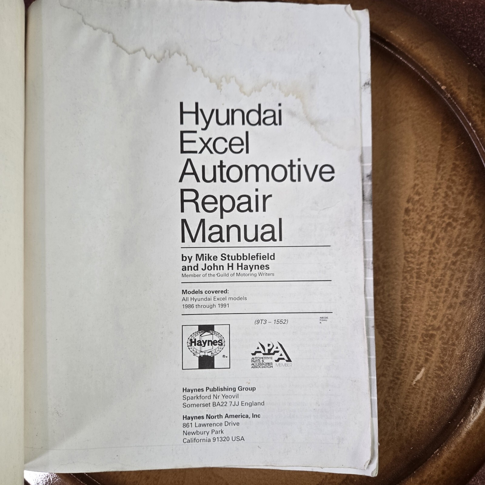 Haynes-Hyundai Excel 1986 thru 1991 All Models Owners Workshop Manual # 1552