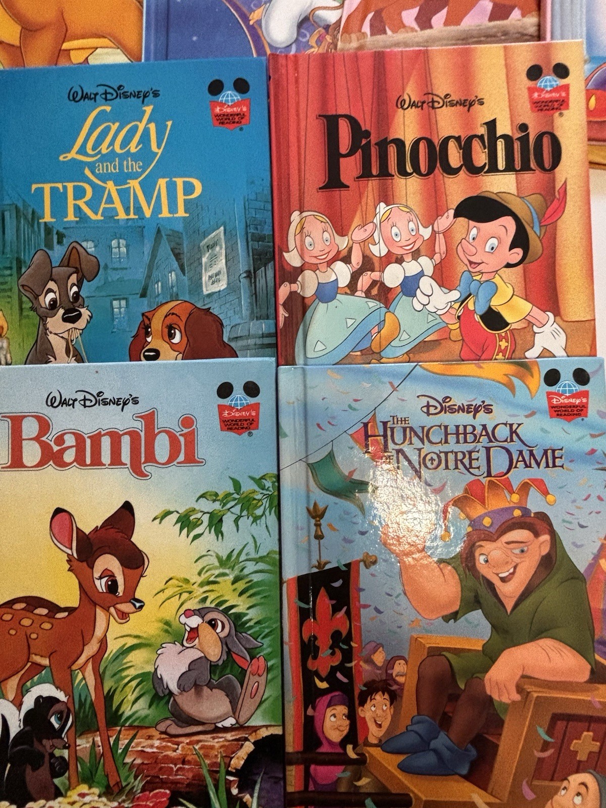 1990’s Walt Disney Wonderful World of Reading HB Books Lot Of 16 Vtg Excellent