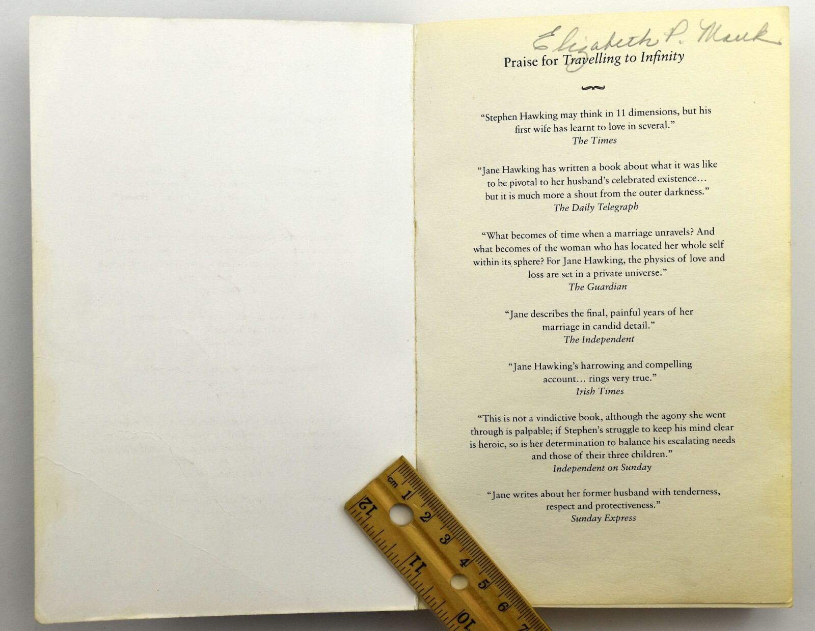 Travelling to Infinity: True Story Behind Theory to Everything By Jane Hawking