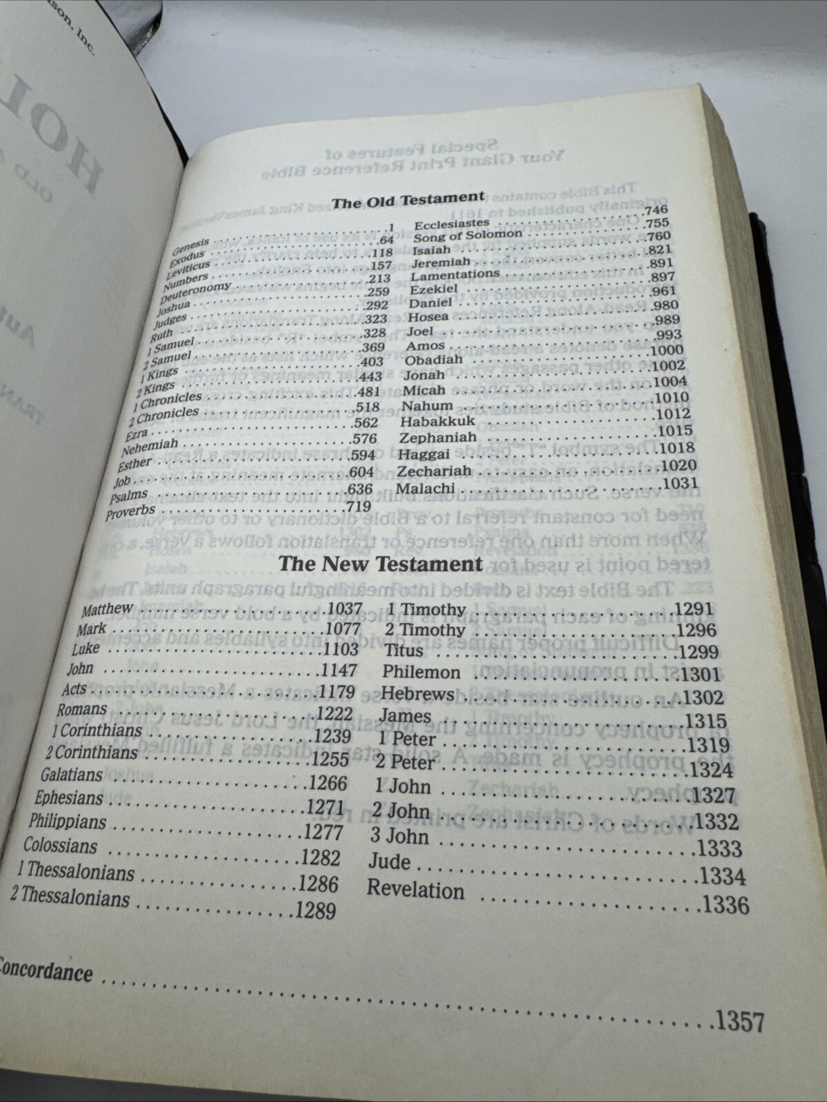 Holy Bible King James Version Giant Large Print Edition Concordance 2003 Nelson