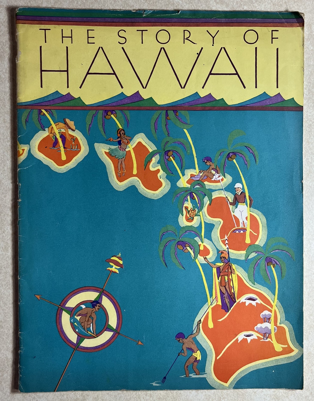 1935 The Story of Hawaii Paperback by Hawaii Tourism-Color Pictoral Maps