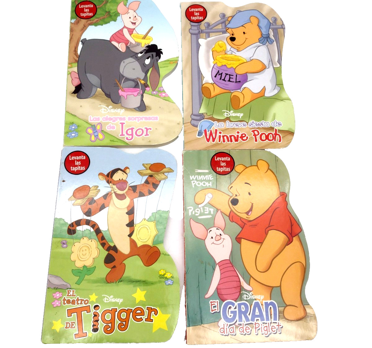 DISNEY WINNIE THE POOH Biblioteca de libros con tapitas – PACK 4 – Hardcover