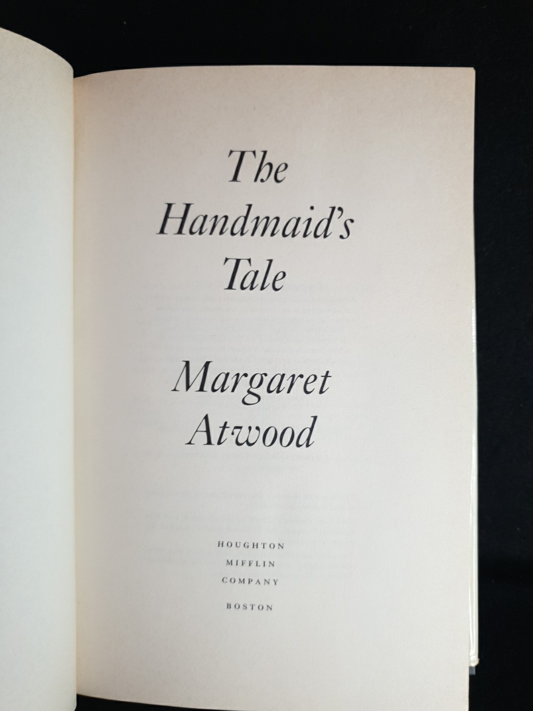 The Handmaid’s Tale Margaret Atwood 1986 2nd Printing HC DJ Houghton Mifflin