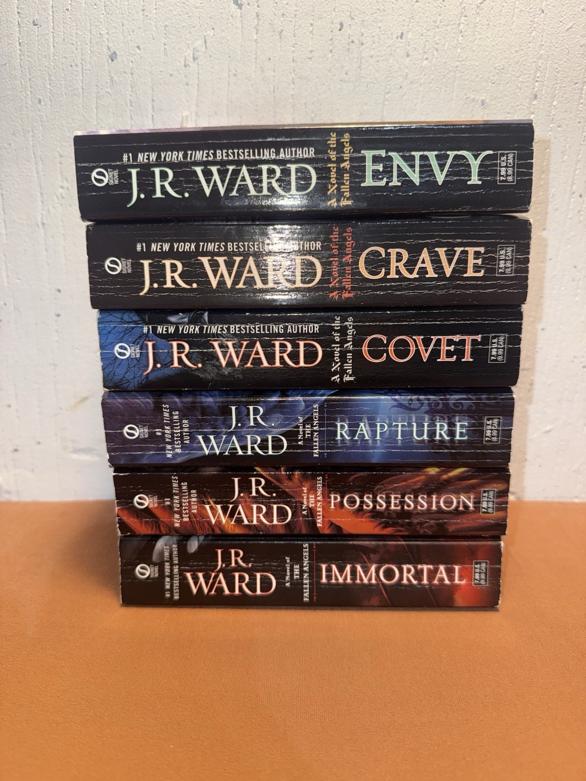 J.R. JR Ward FALLEN ANGELS Complete Series Lot of 6 (#1-6) Set Paperback Books