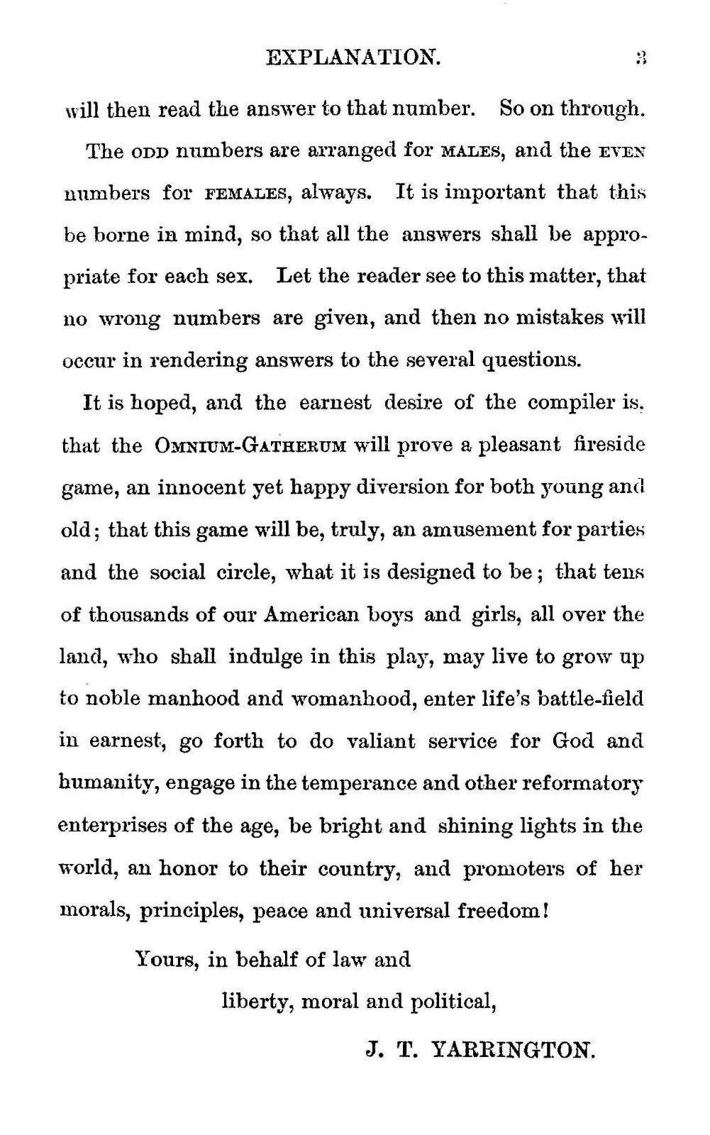 Omnium Gatherum Or The American Fortune Teller „1872“ 39 Pages