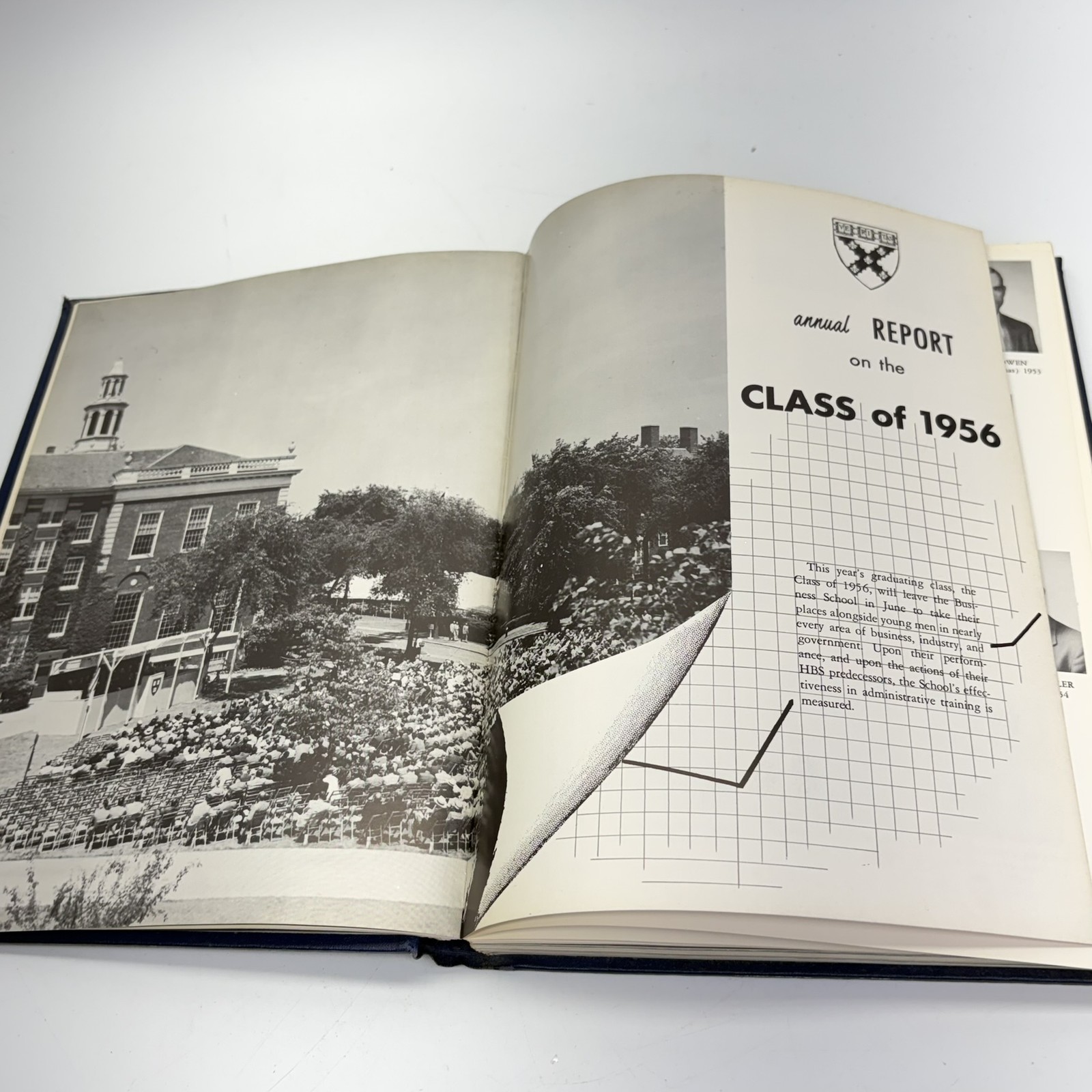 1956 Harvard Business School Annual Report Yearbook Vintage HBS Blue Hardcover