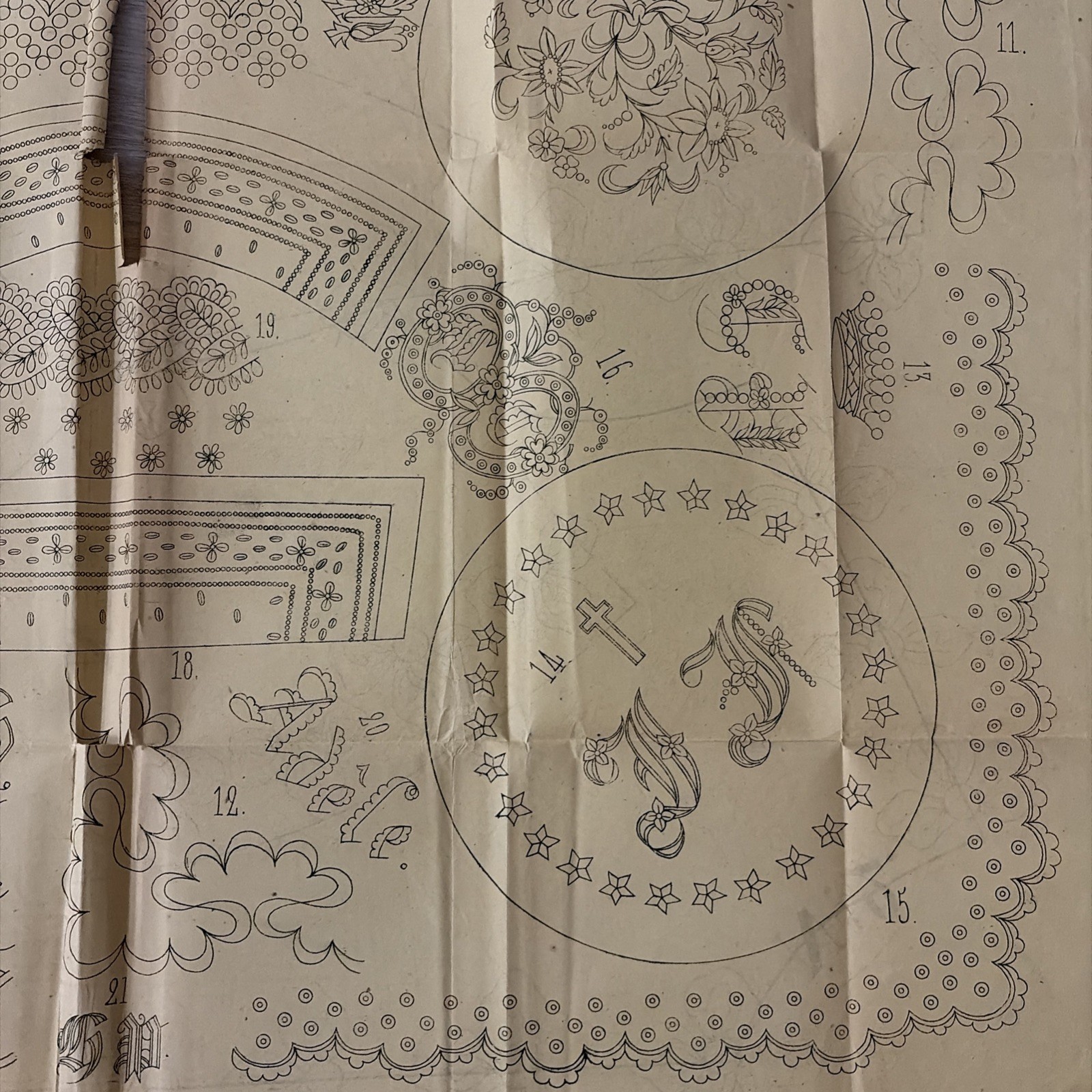 Rare Antique French Embroidery Pattern Sheet Cendrillon June 1858 Maison Sajou
