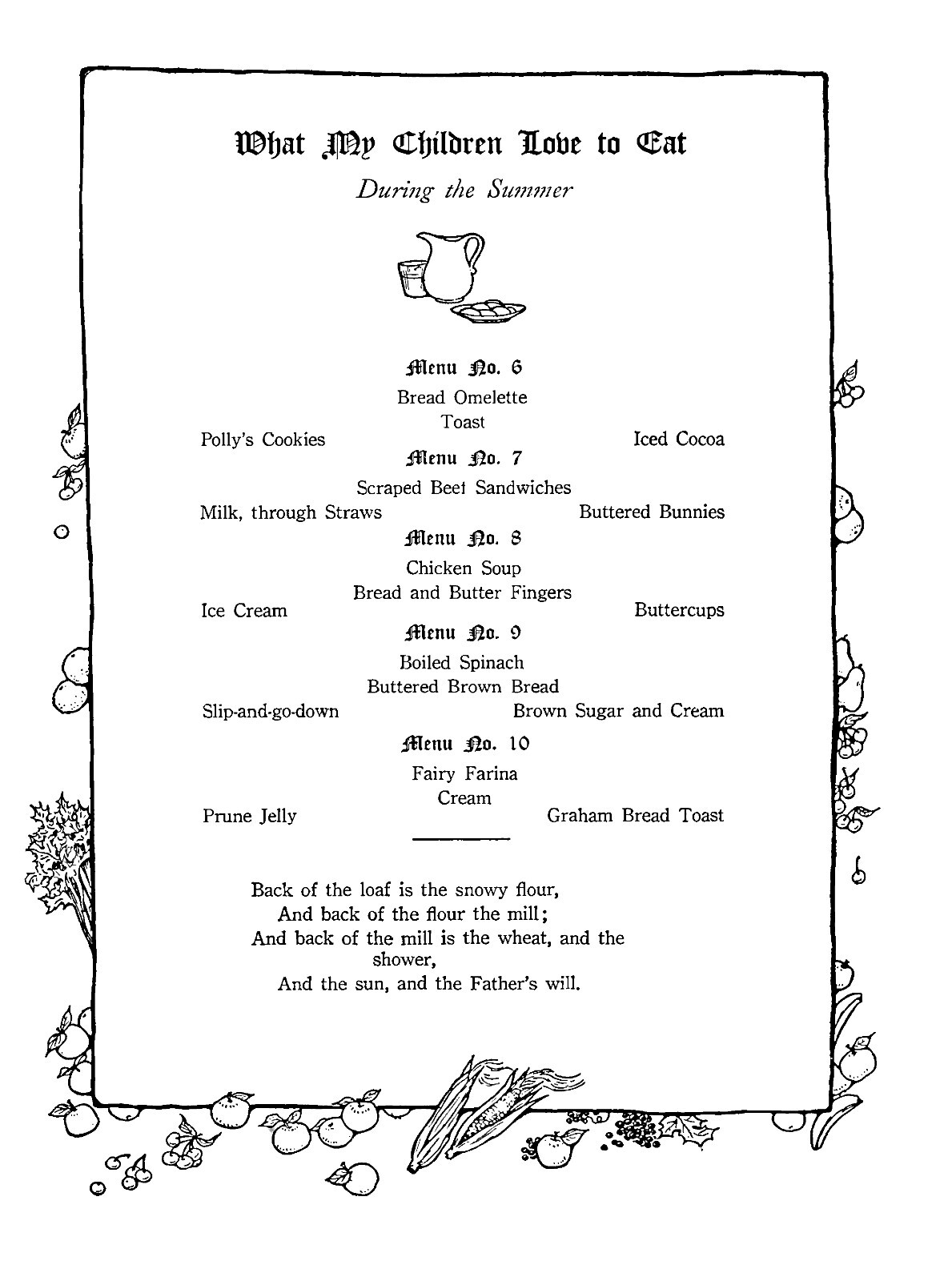 What My Children Love To Eat Cookbook 1915 (48 Pages)