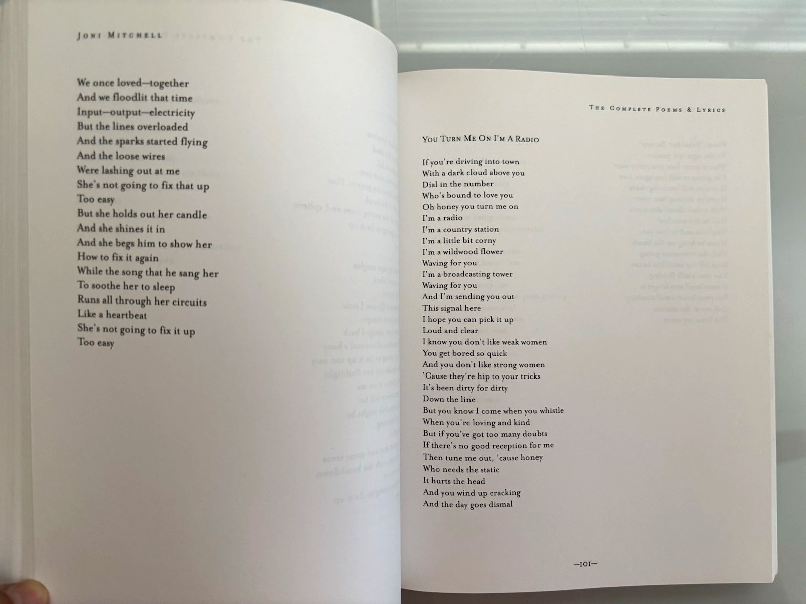 Joni Mitchell: The Complete Poems and Lyrics Softcover VG+++