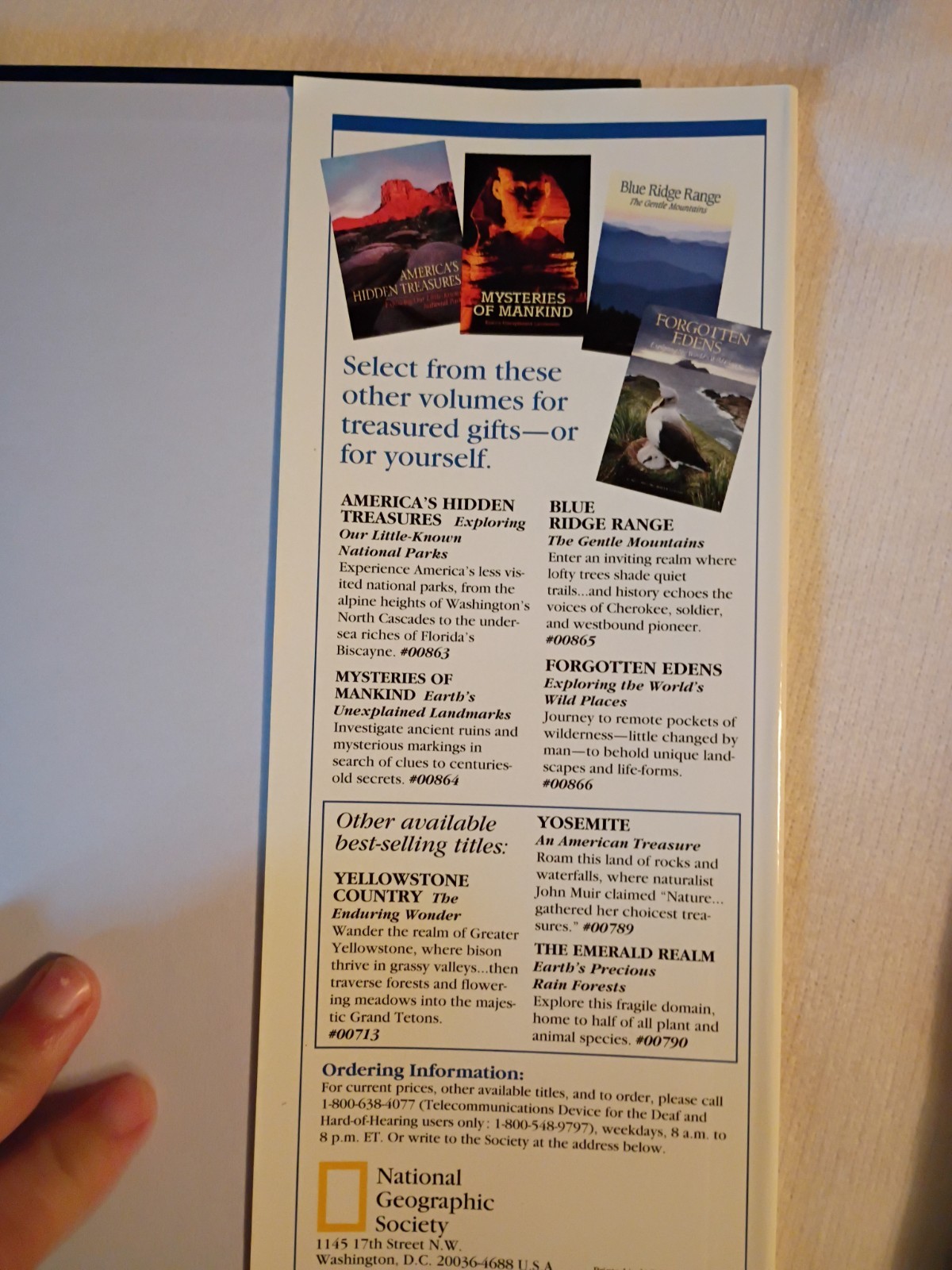 Lot of 4 National Geographic Society Books- Earth World National Parks HC W DJ
