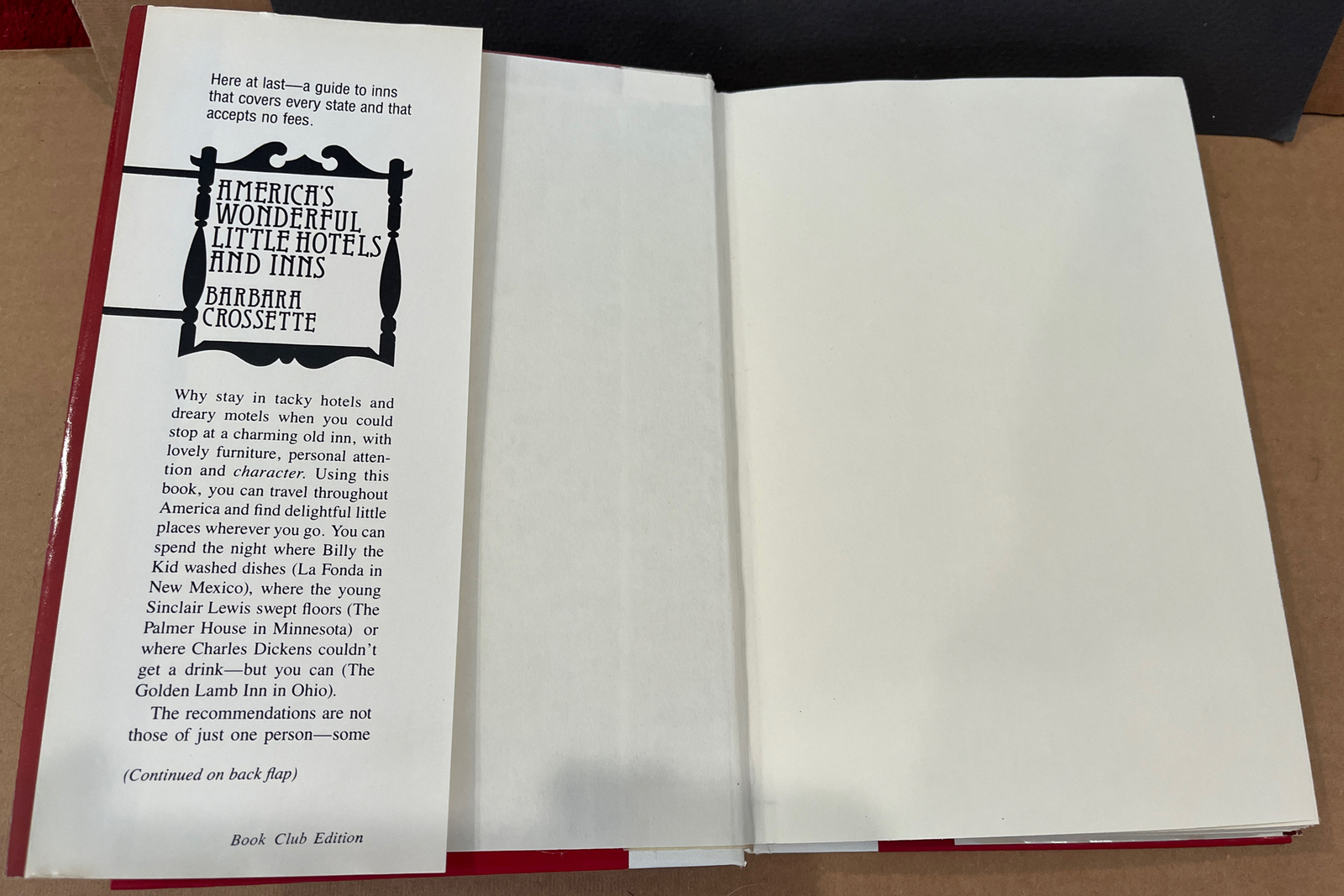 America’s Wonderful Little Hotels and Inns Hardcover Barbara Cros 1980 HC DJ VG