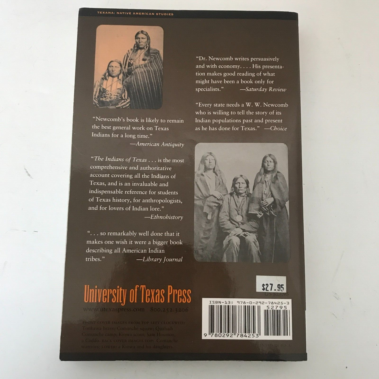 The Indians of Texas From Prehistoric to Modern Times Paperback 424 Pages