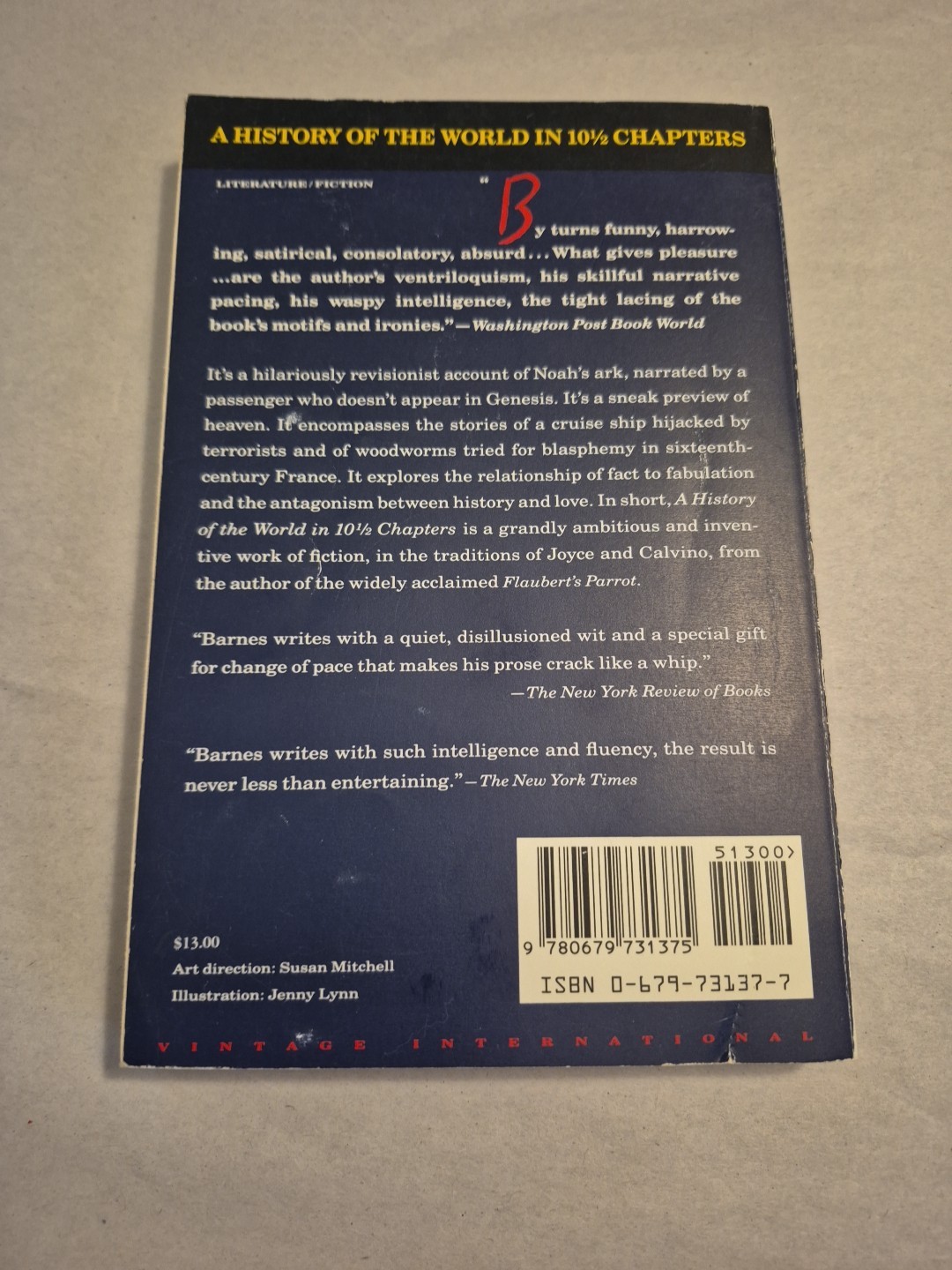 History of the World in 10 1/2 Chapters by Julian Barnes Vintage TPB Postmodern
