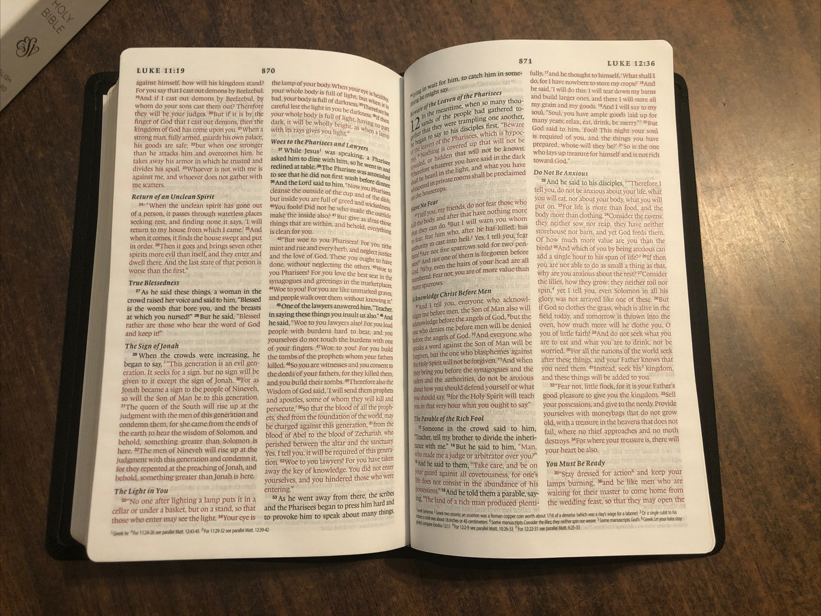 ESV Thinline Bible – $174.99 Retail – Black Top Grain Genuine Leather