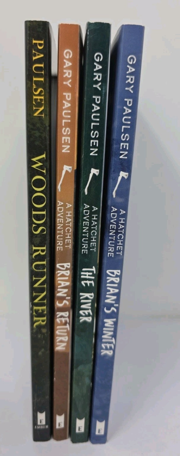 Lot of 4 Gary Paulsen books Hatchet Adventures Brian’s Saga & Woods Ŕunner